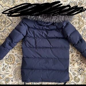 Intuition Paris Navy blue Puffer NO Fur Hood coat s small